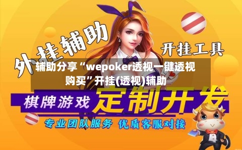 辅助分享“wepoker透视一键透视购买	”开挂(透视)辅助-第2张图片