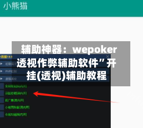 辅助神器：wepoker透视作弊辅助软件”开挂(透视)辅助教程-第1张图片